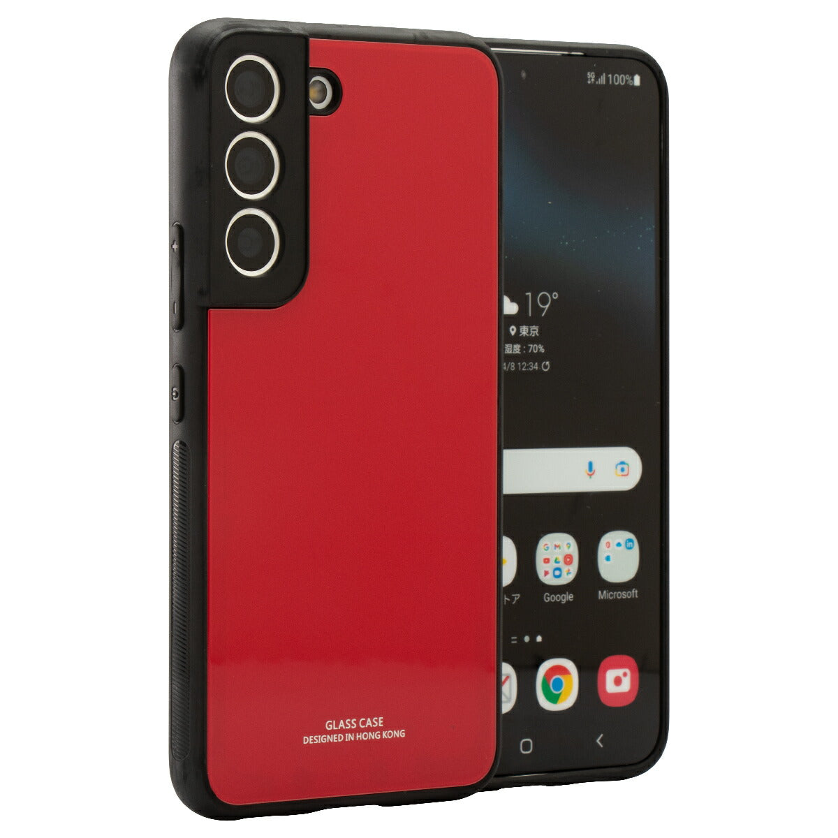 Galaxy S22 / S22 Ultra 背面9Hガラスケース メタリックカバー
