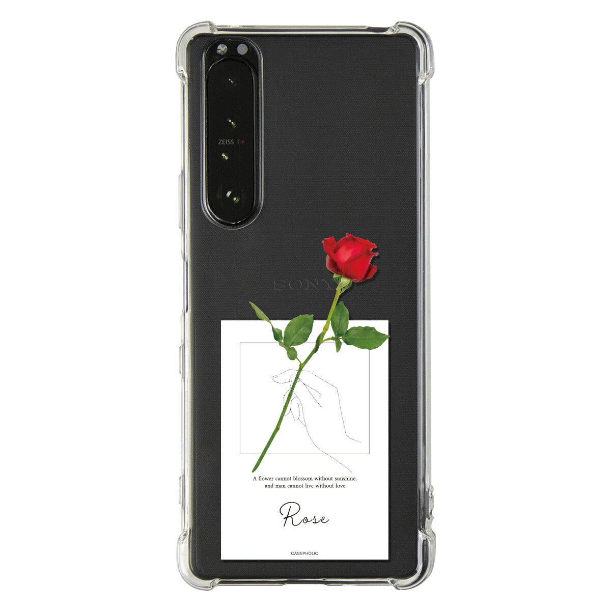 Xperia ケース 名入れ対応 一輪花デザイン