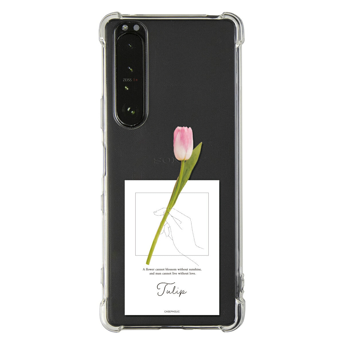 Xperia ケース 名入れ対応 一輪花デザイン