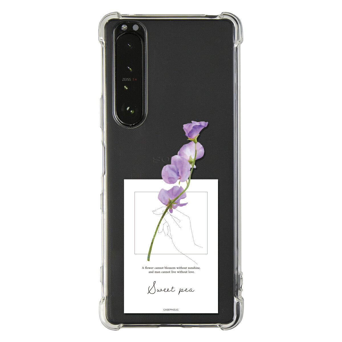 Xperia ケース 名入れ対応 一輪花デザイン