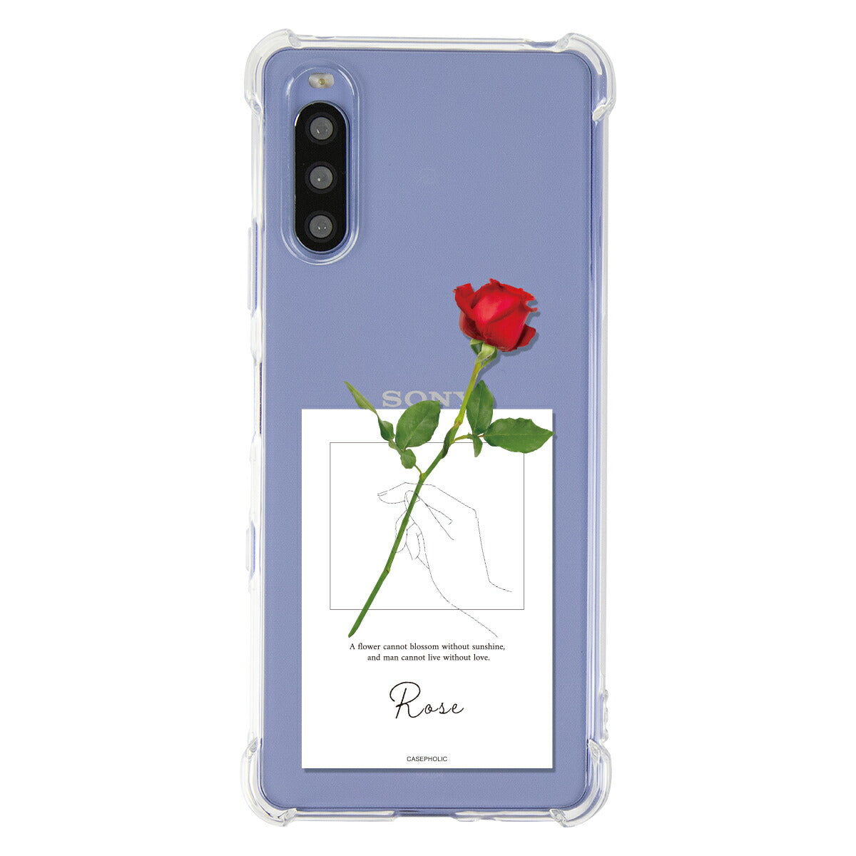 Xperia ケース 名入れ対応 一輪花デザイン