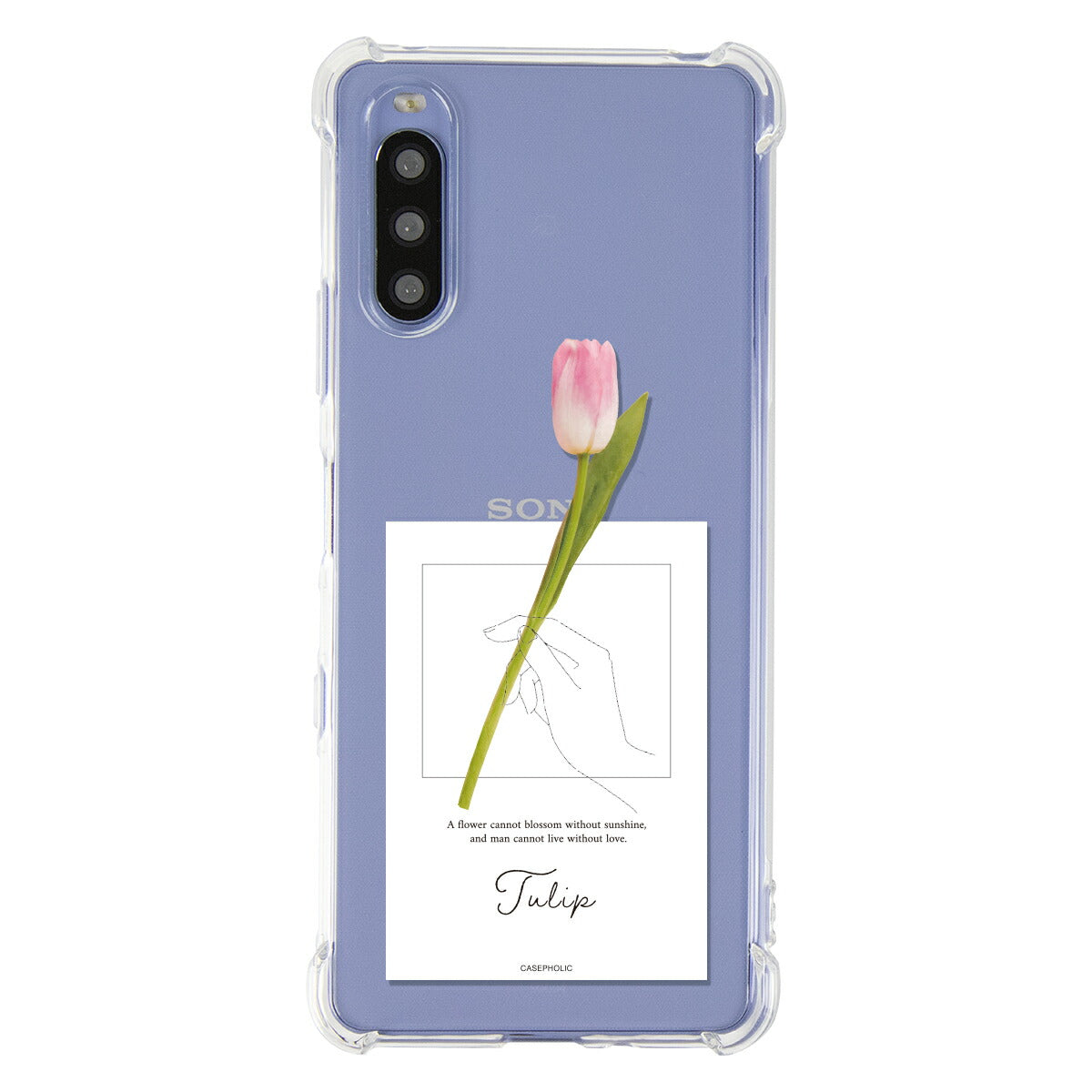 Xperia ケース 名入れ対応 一輪花デザイン