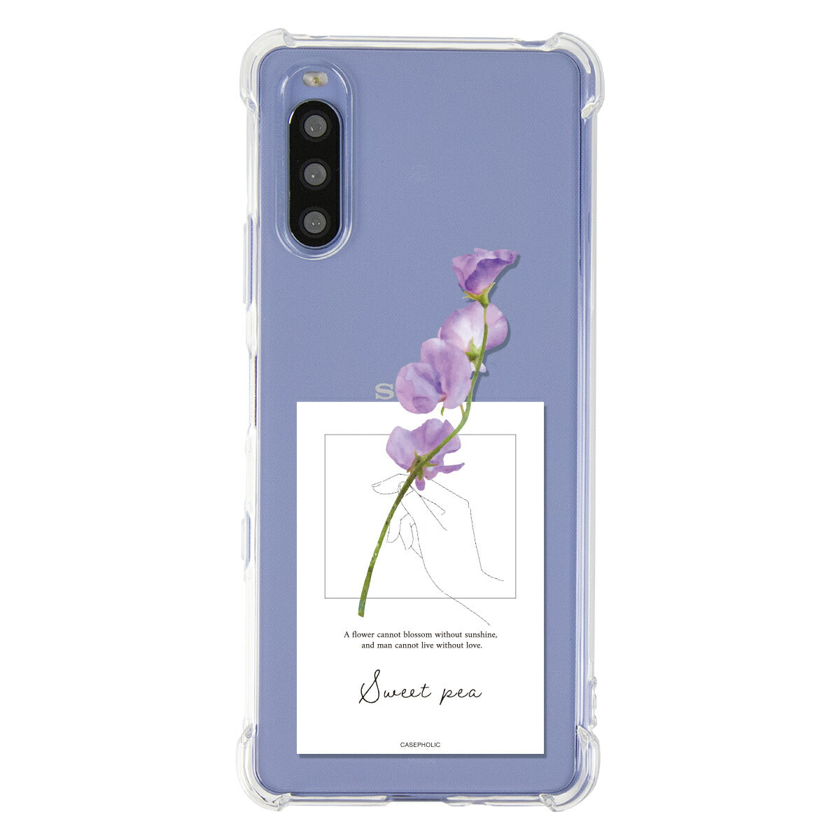 Xperia ケース 名入れ対応 一輪花デザイン