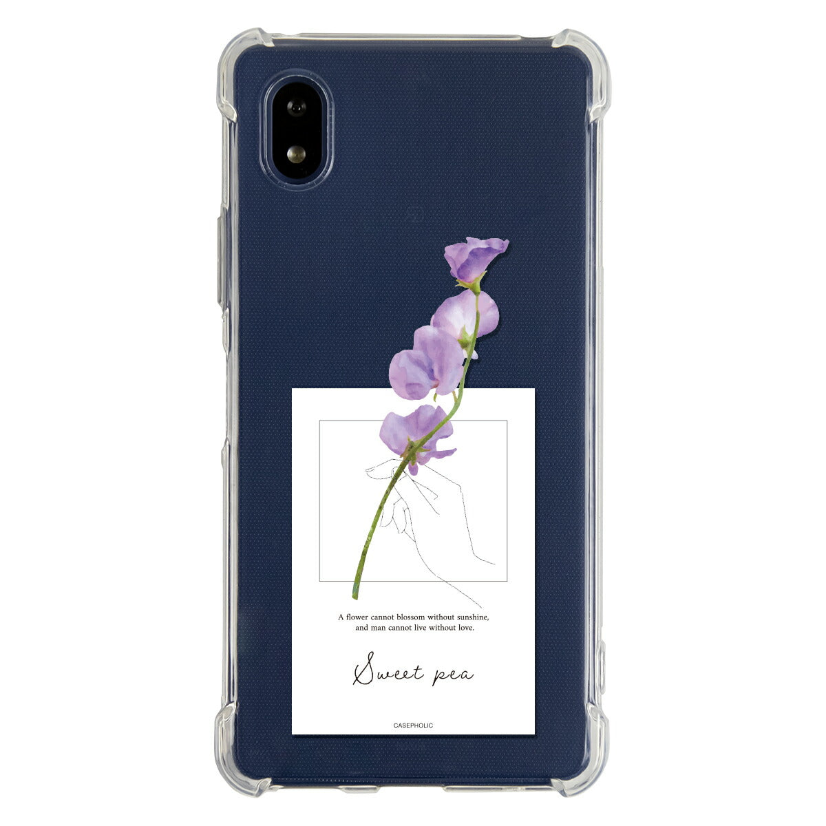 Xperia ケース 名入れ対応 一輪花デザイン