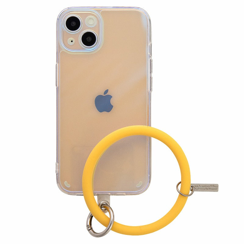 iPhoneケース オーロラカラー ブレスレットリング付き