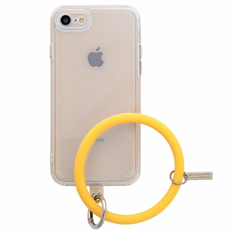 iPhoneケース オーロラカラー ブレスレットリング付き