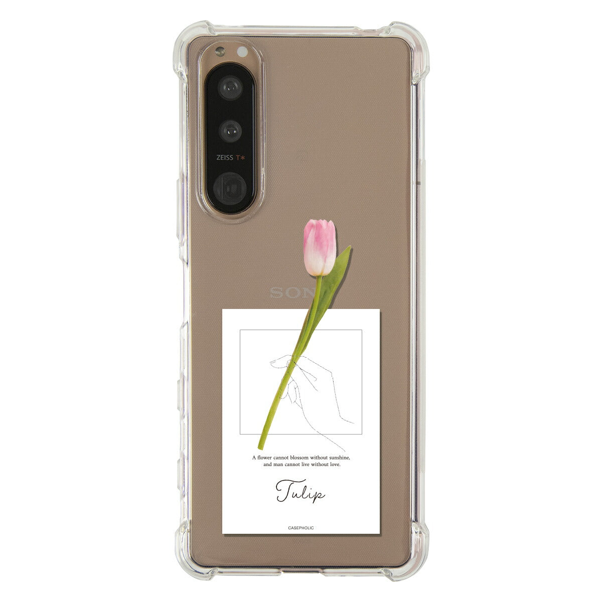 Xperia ケース 名入れ対応 一輪花デザイン