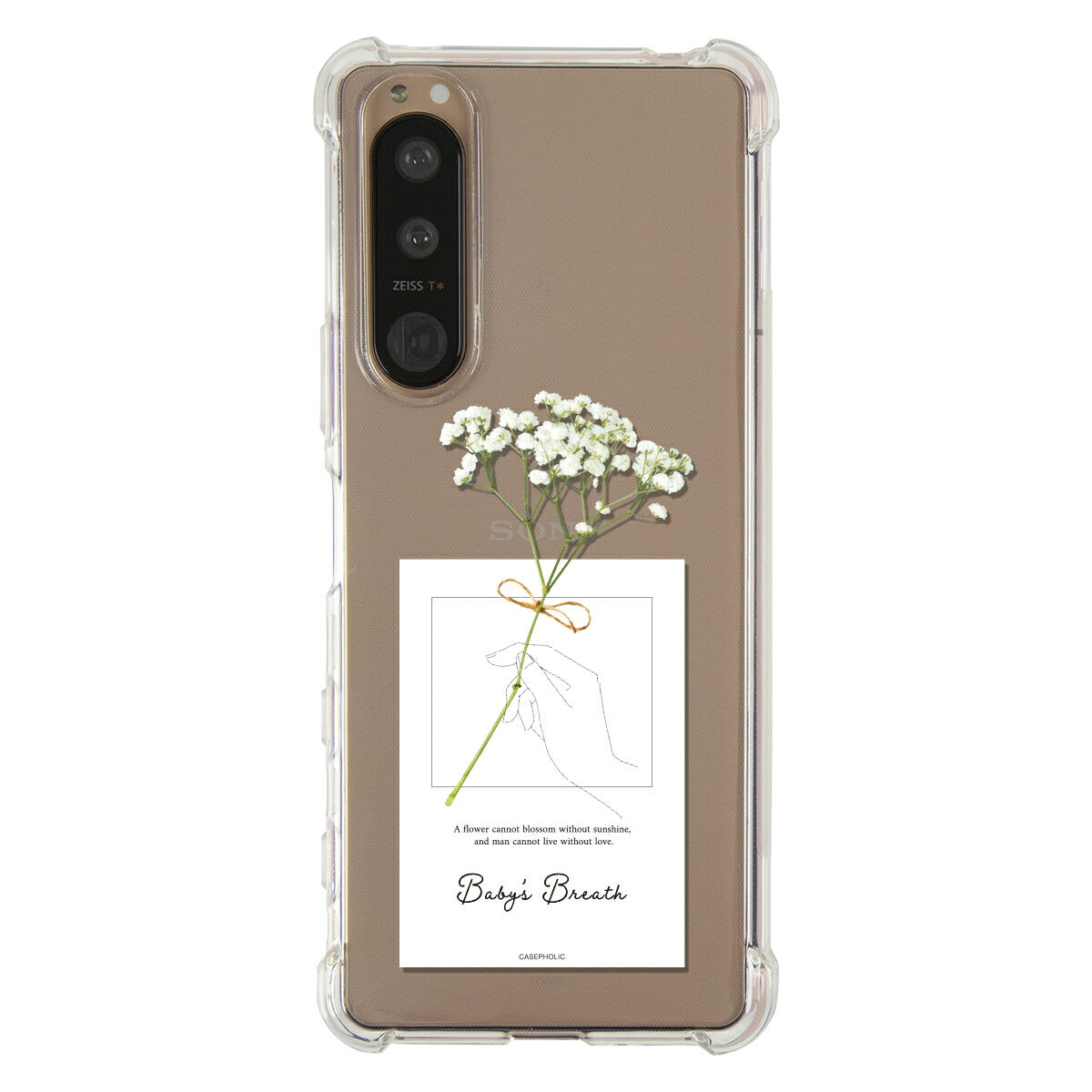 Xperia ケース 名入れ対応 一輪花デザイン