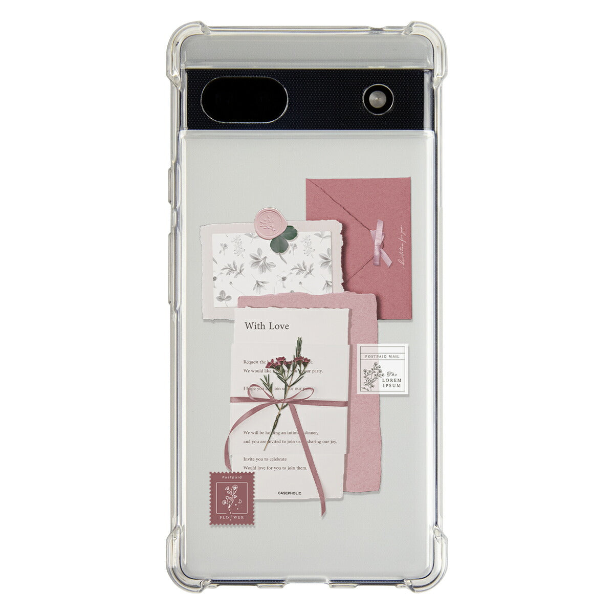 Google Pixel 8a/7a/6a クリアケース 招待状モチーフ