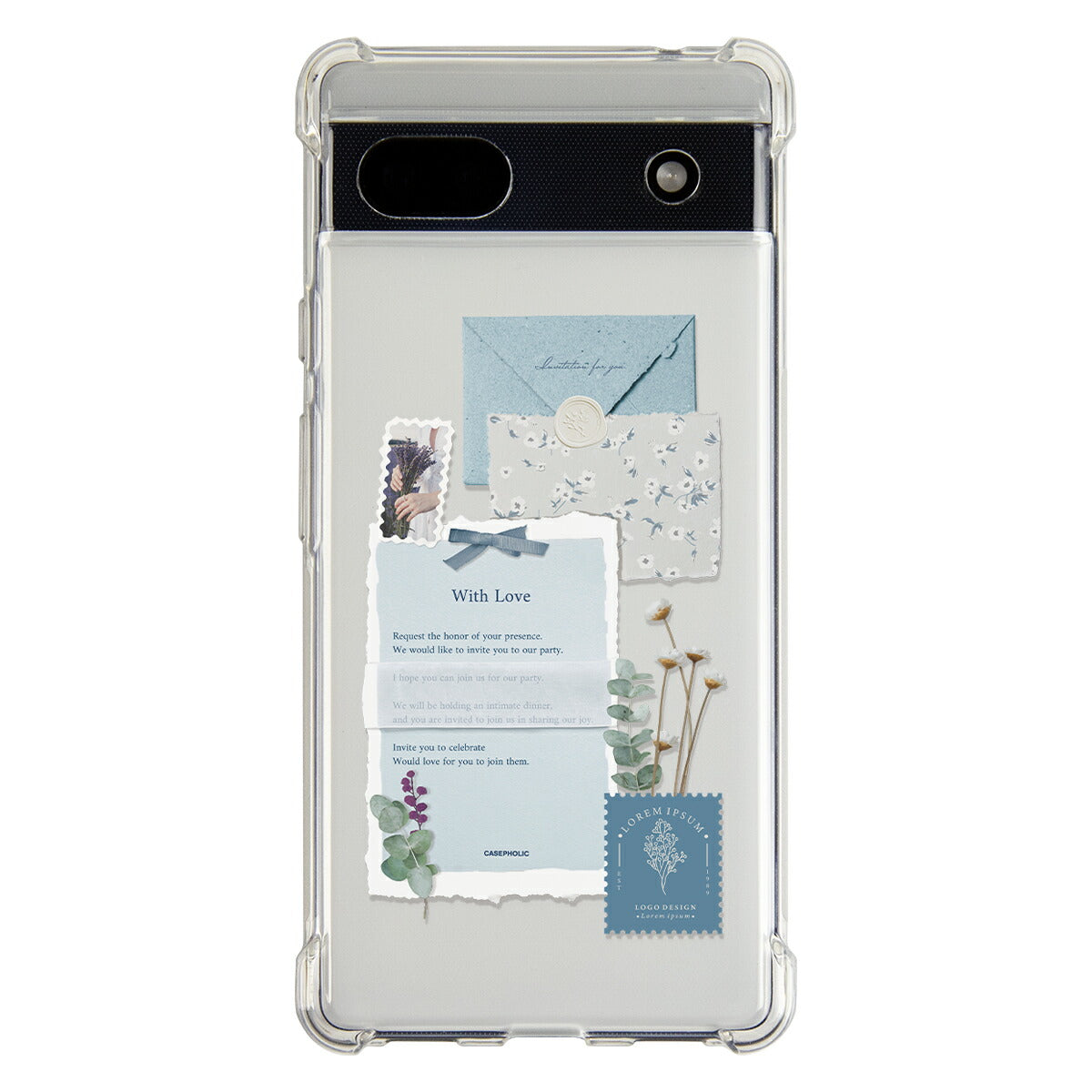 Google Pixel 8a/7a/6a クリアケース 招待状モチーフ