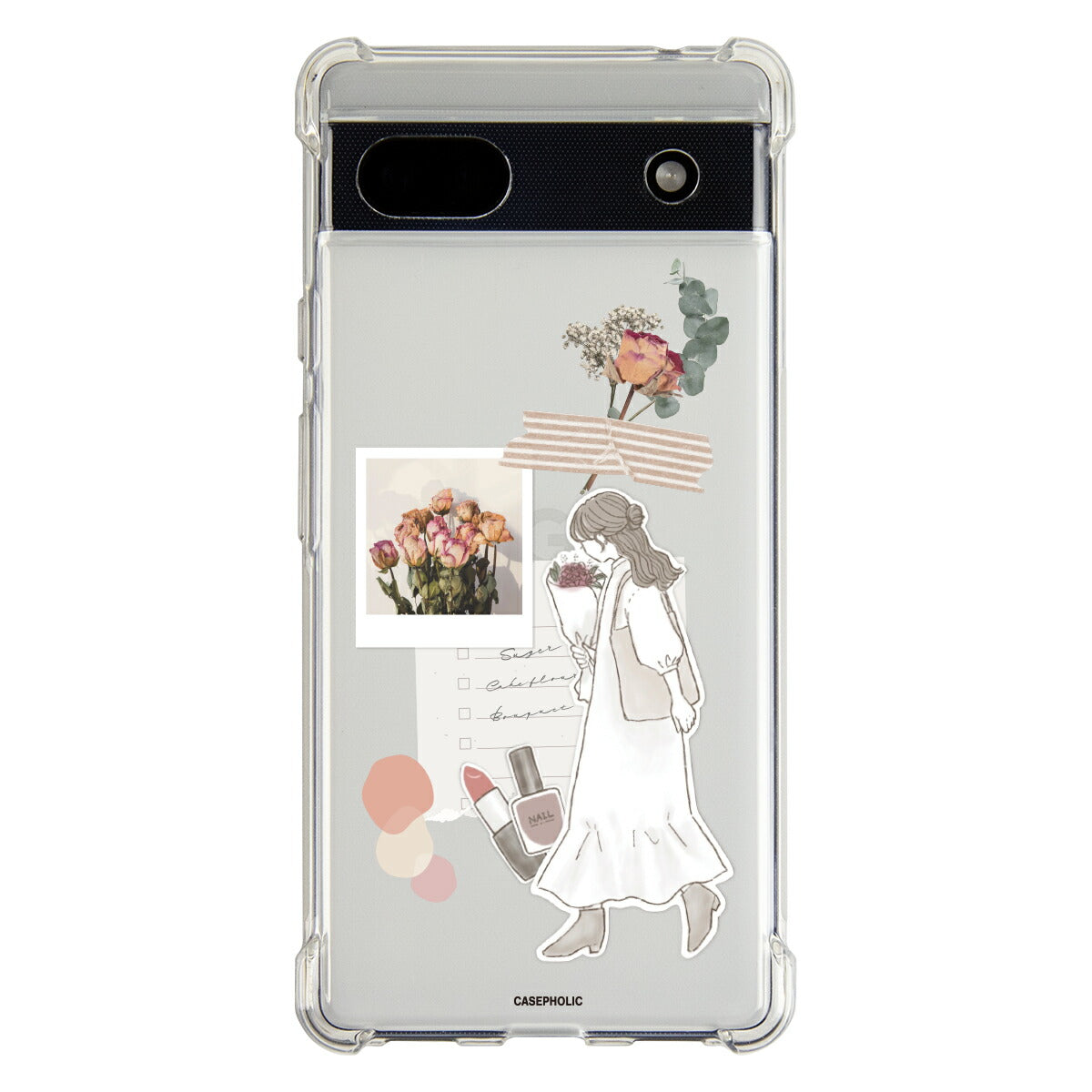 Google Pixel 8a ケース クリア おしゃれ 花柄