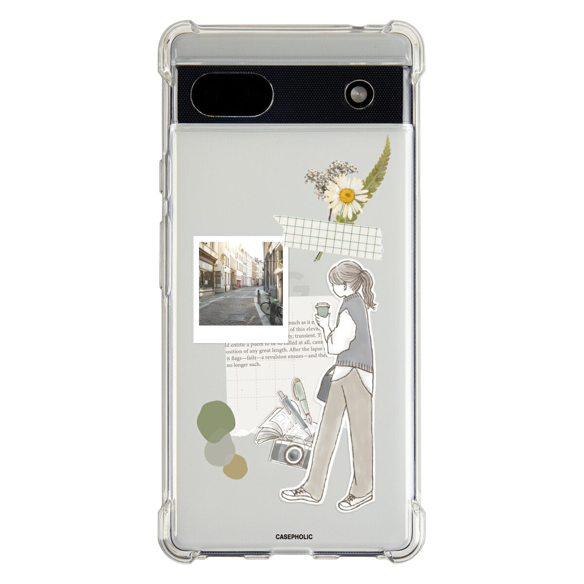 Google Pixel 8a ケース クリア おしゃれ 花柄