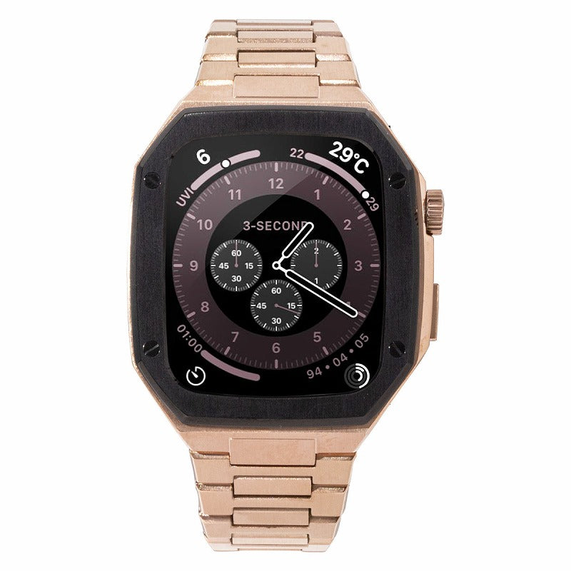 Apple Watch 一体型メタル＆ラバーバンド 44mm 45mm 40mm 41mm