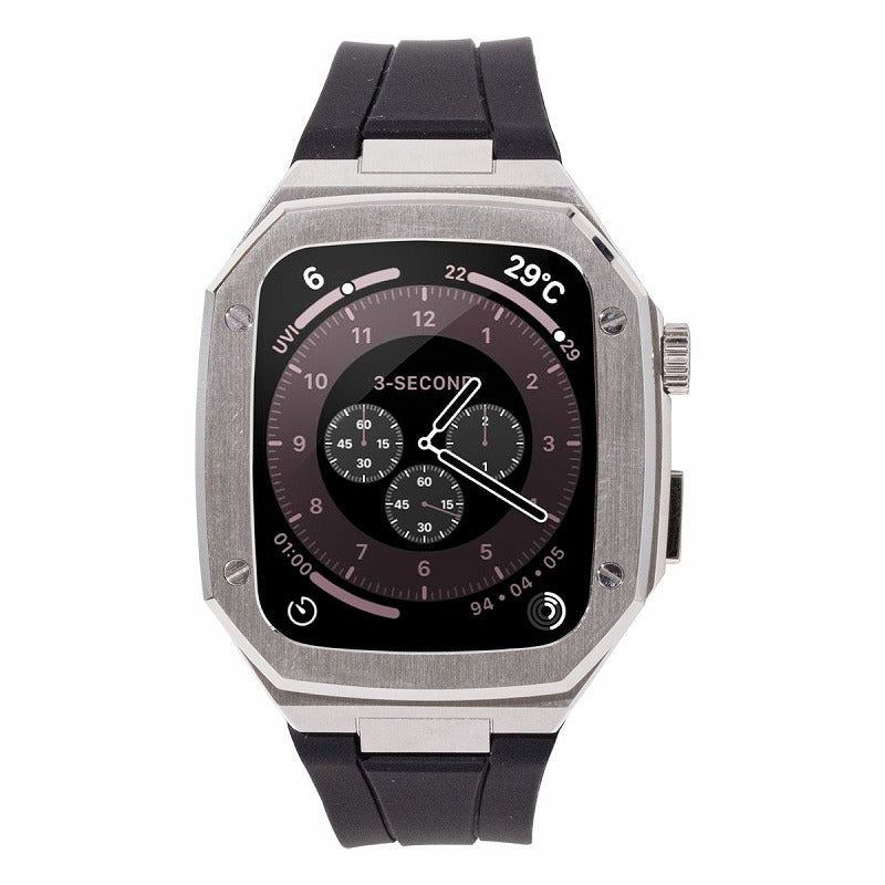 Apple Watch 一体型メタル＆ラバーバンド 44mm 45mm 40mm 41mm