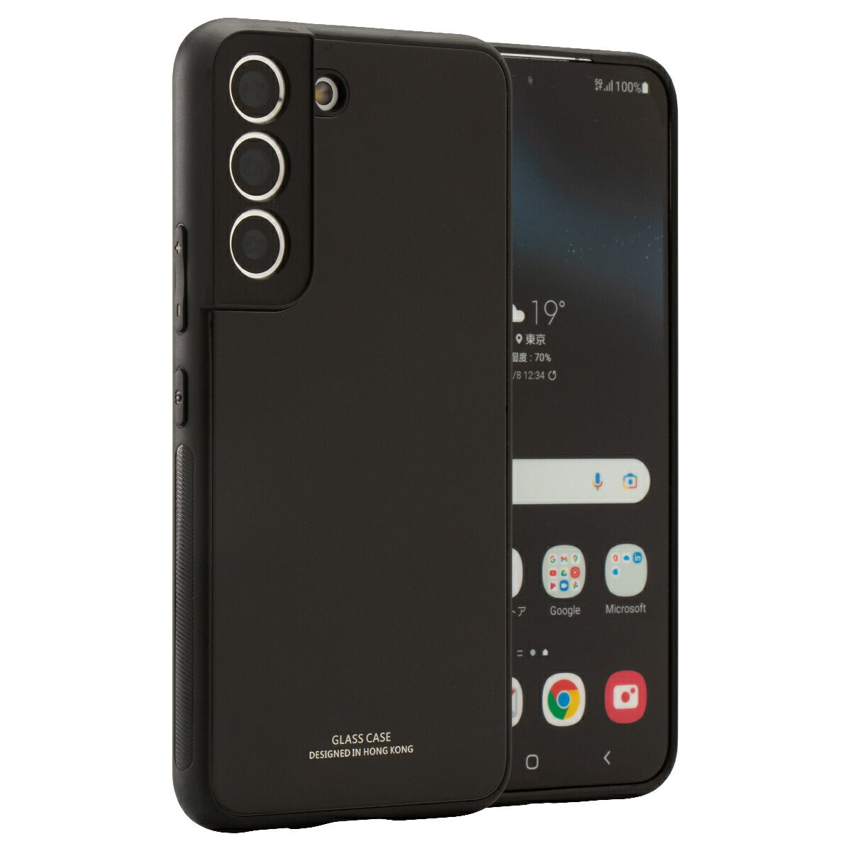 Galaxy S22 / S22 Ultra 背面9Hガラスケース メタリックカバー