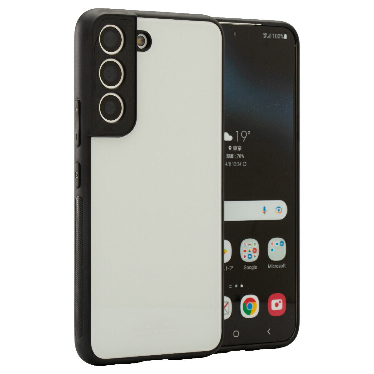 Galaxy S22 / S22 Ultra 背面9Hガラスケース メタリックカバー
