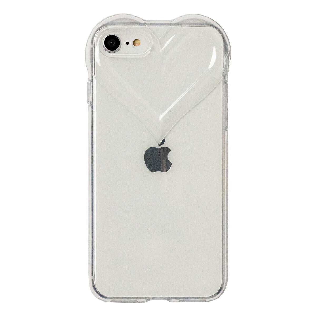 iPhone クリアケース ハートデザイン カメラ保護