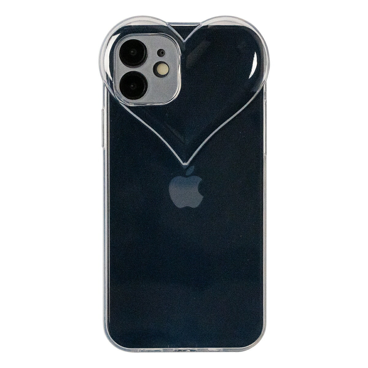 iPhone クリアケース ハートデザイン カメラ保護