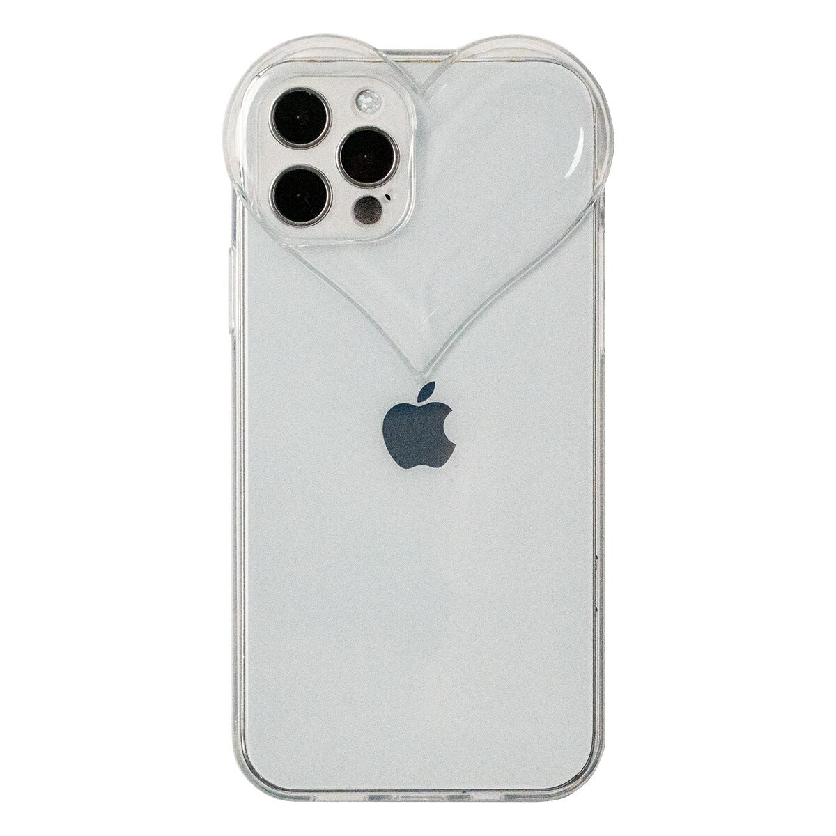 iPhone クリアケース ハートデザイン カメラ保護