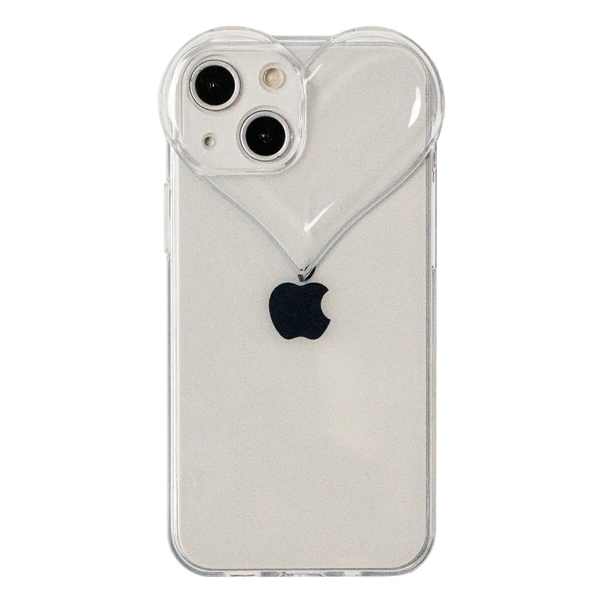 iPhone クリアケース ハートデザイン カメラ保護