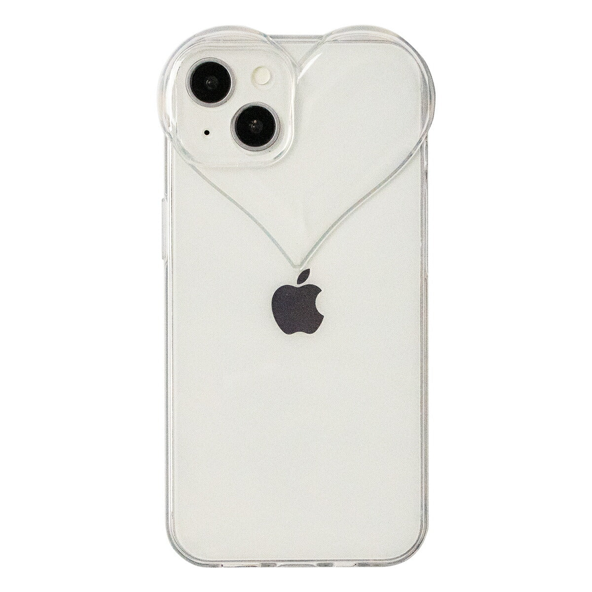 iPhone クリアケース ハートデザイン カメラ保護
