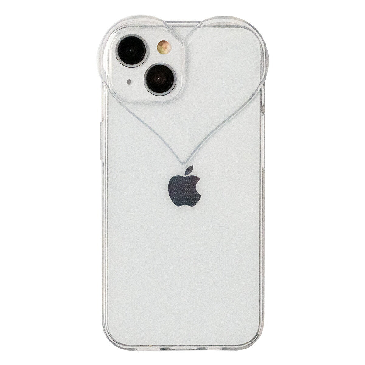 iPhone クリアケース ハートデザイン カメラ保護