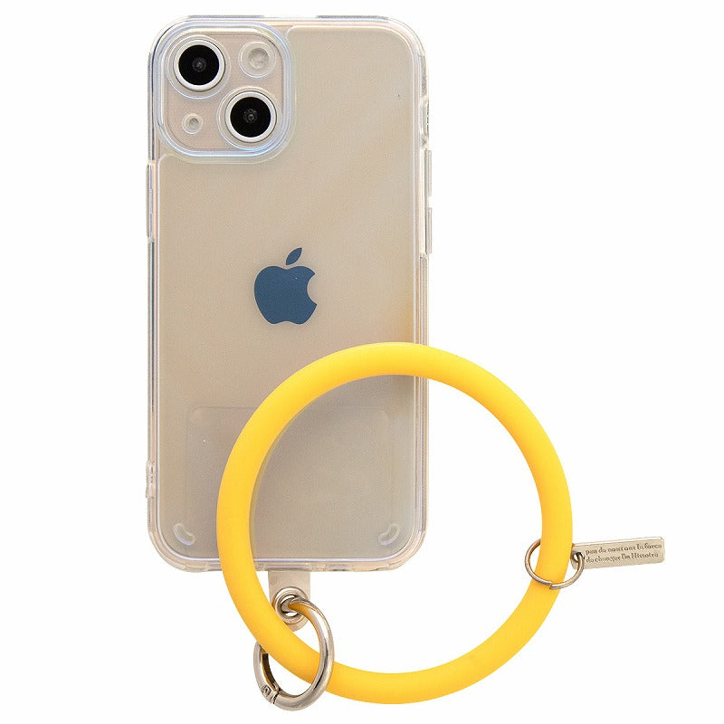 iPhoneケース オーロラカラー ブレスレットリング付き