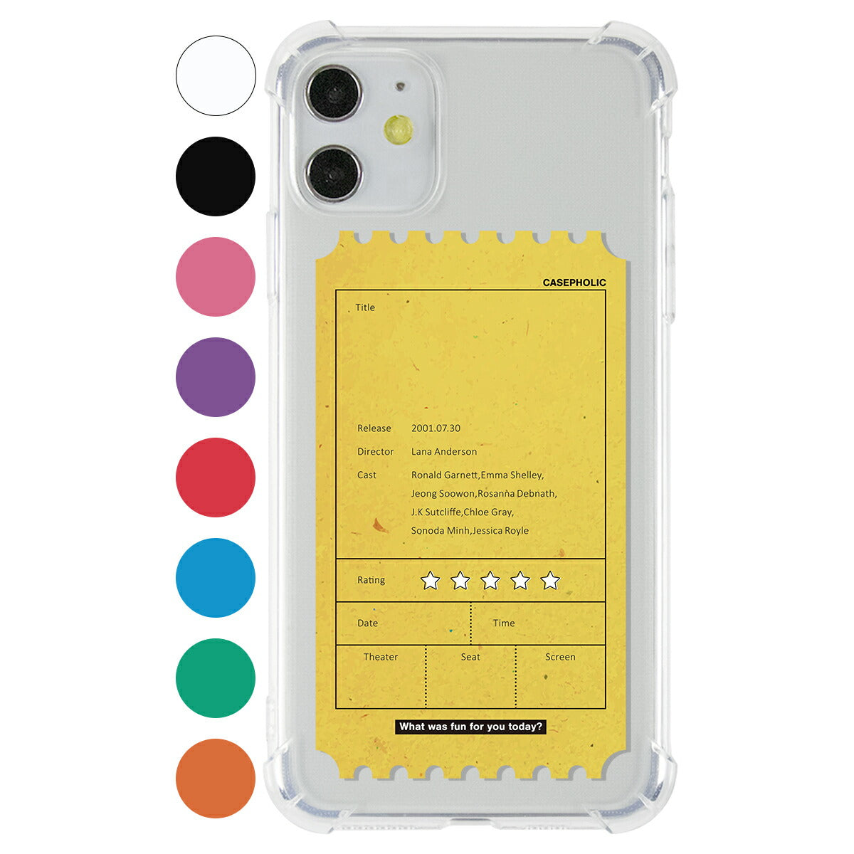 iPhone 名入れ対応 映画チケットモチーフ スマホケース
