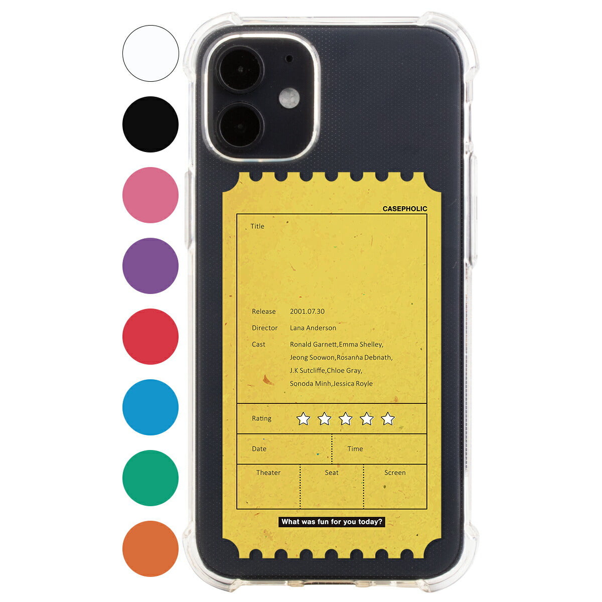 iPhone 名入れ対応 映画チケットモチーフ スマホケース