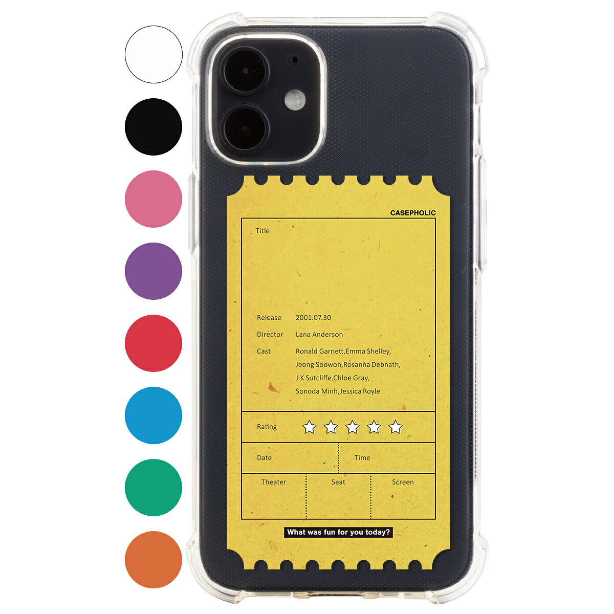 iPhone 名入れ対応 映画チケットモチーフ スマホケース