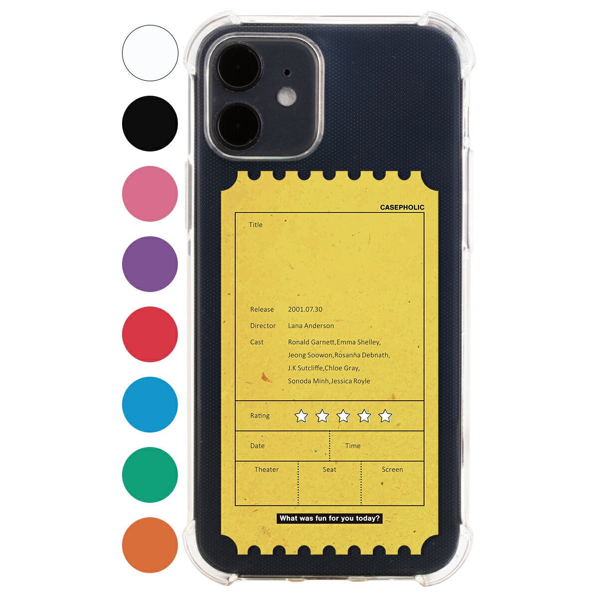 iPhone 名入れ対応 映画チケットモチーフ スマホケース