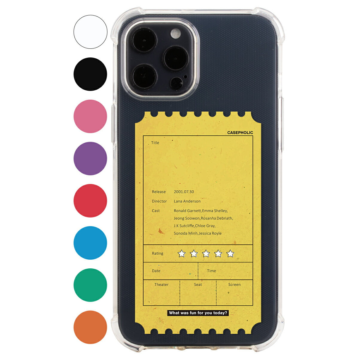 iPhone 名入れ対応 映画チケットモチーフ スマホケース