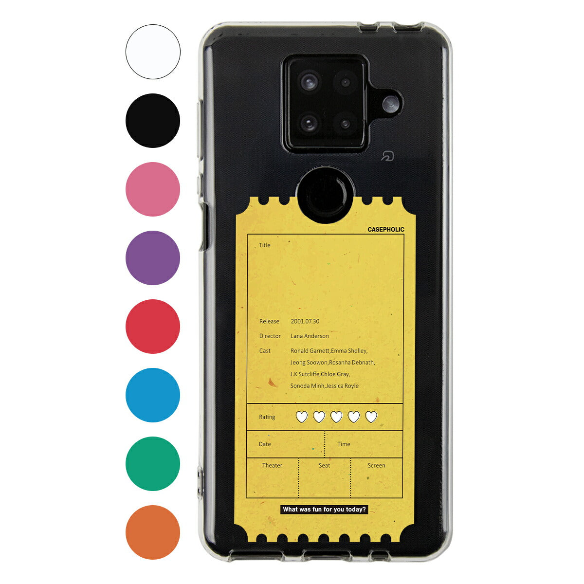 AQUOS 名入れ対応 映画チケットモチーフ スマホケース