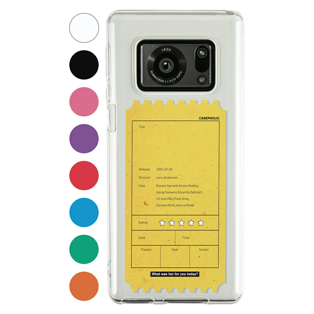 AQUOS 名入れ対応 映画チケットモチーフ スマホケース