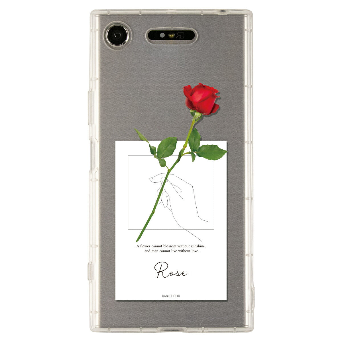 Xperia ケース 名入れ対応 一輪花デザイン