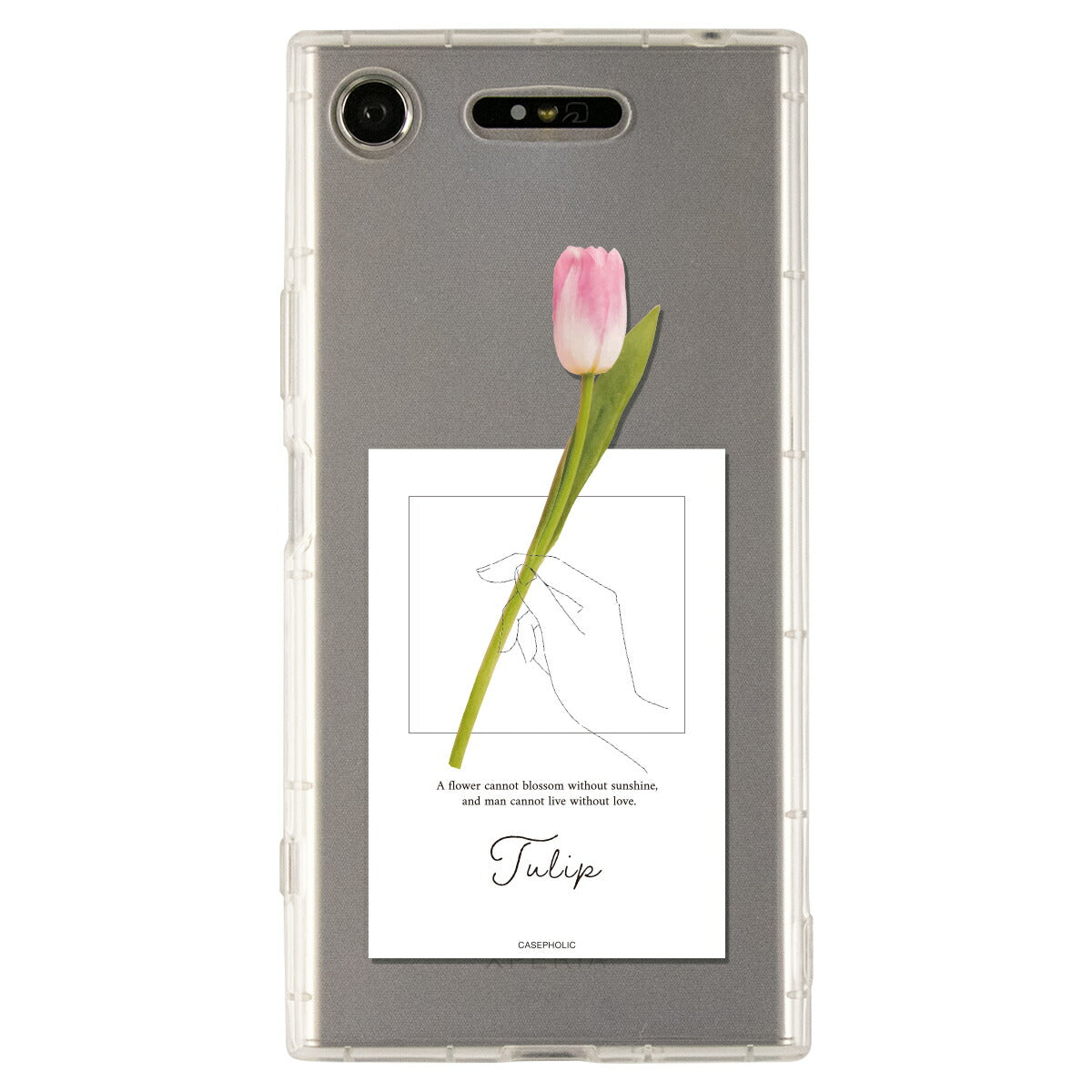 Xperia ケース 名入れ対応 一輪花デザイン