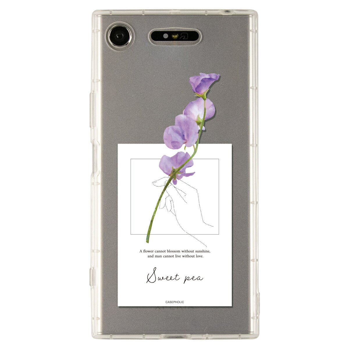 Xperia ケース 名入れ対応 一輪花デザイン
