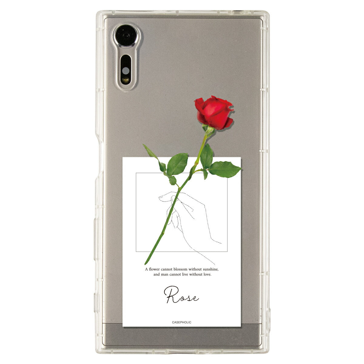 Xperia ケース 名入れ対応 一輪花デザイン