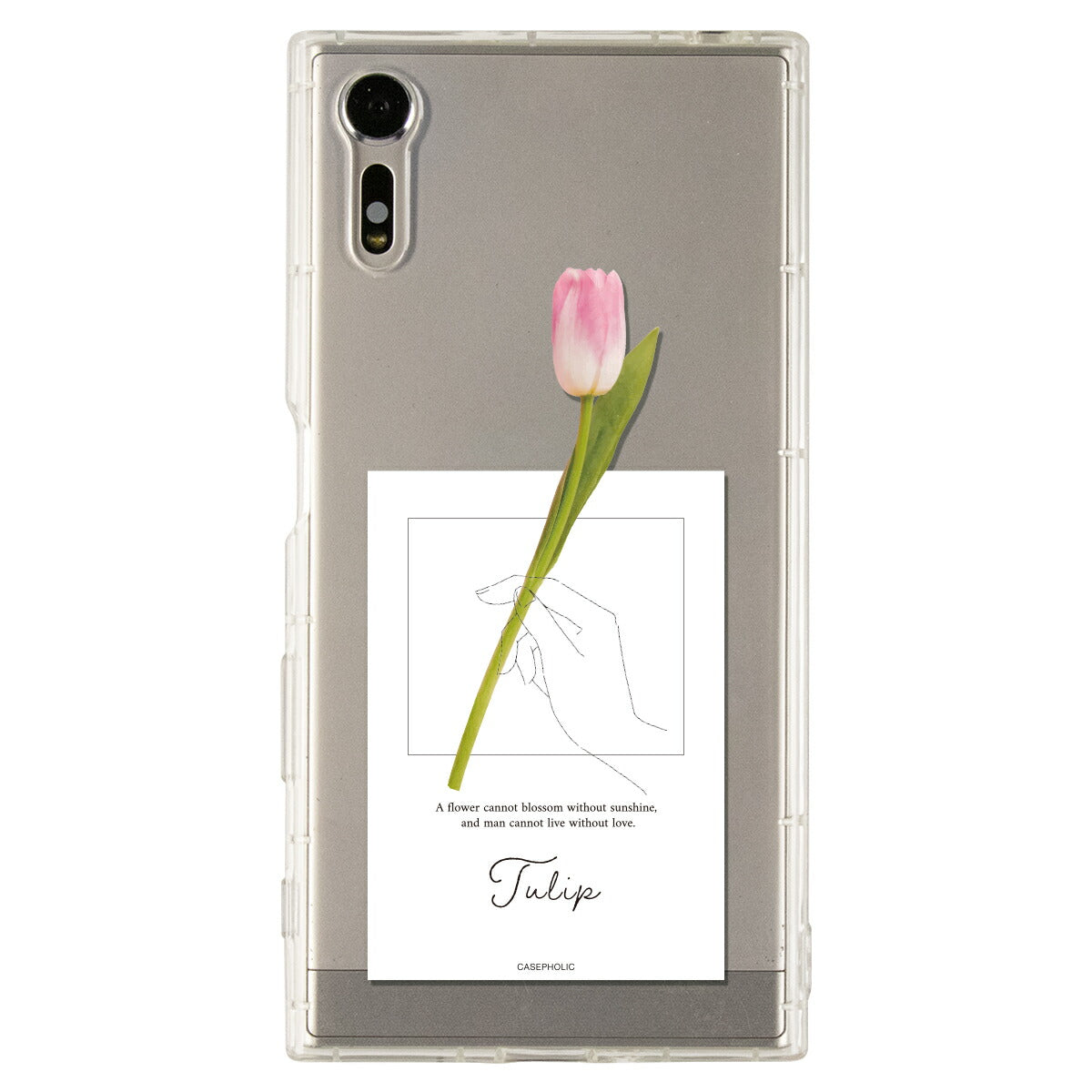 Xperia ケース 名入れ対応 一輪花デザイン