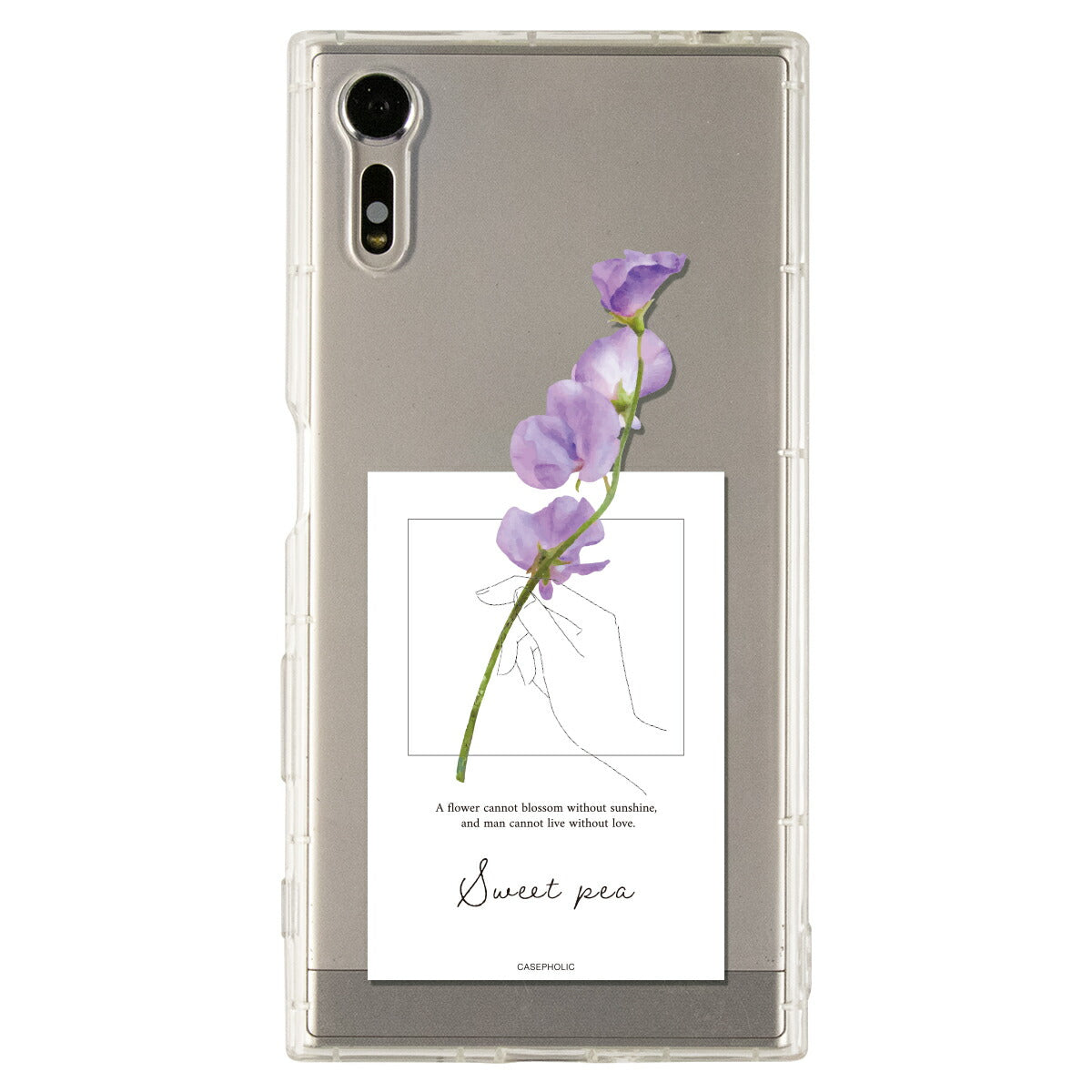 Xperia ケース 名入れ対応 一輪花デザイン
