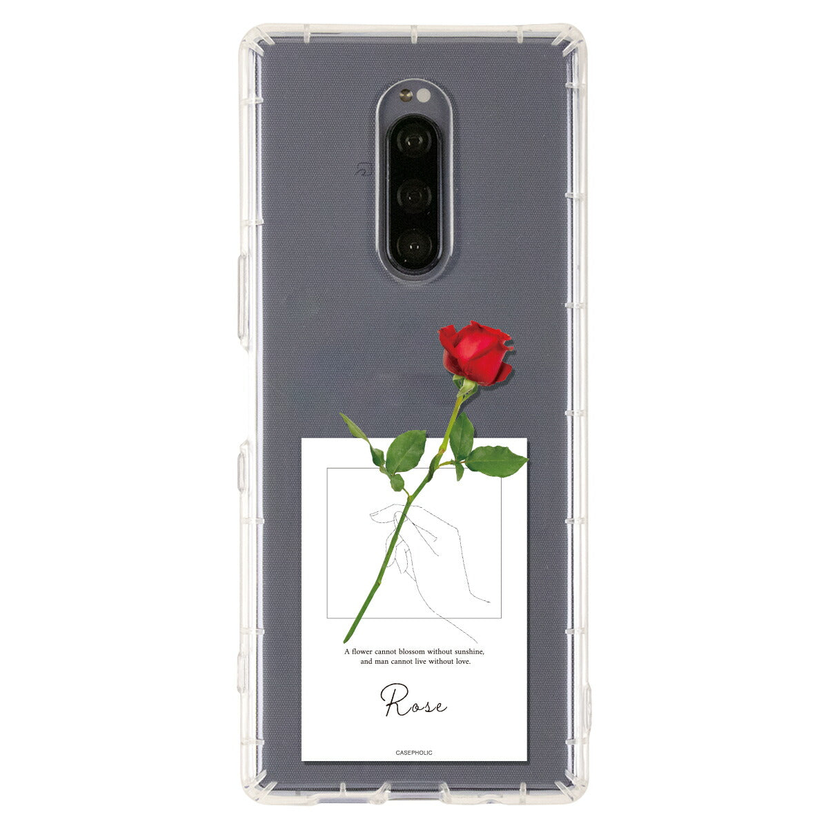 Xperia ケース 名入れ対応 一輪花デザイン