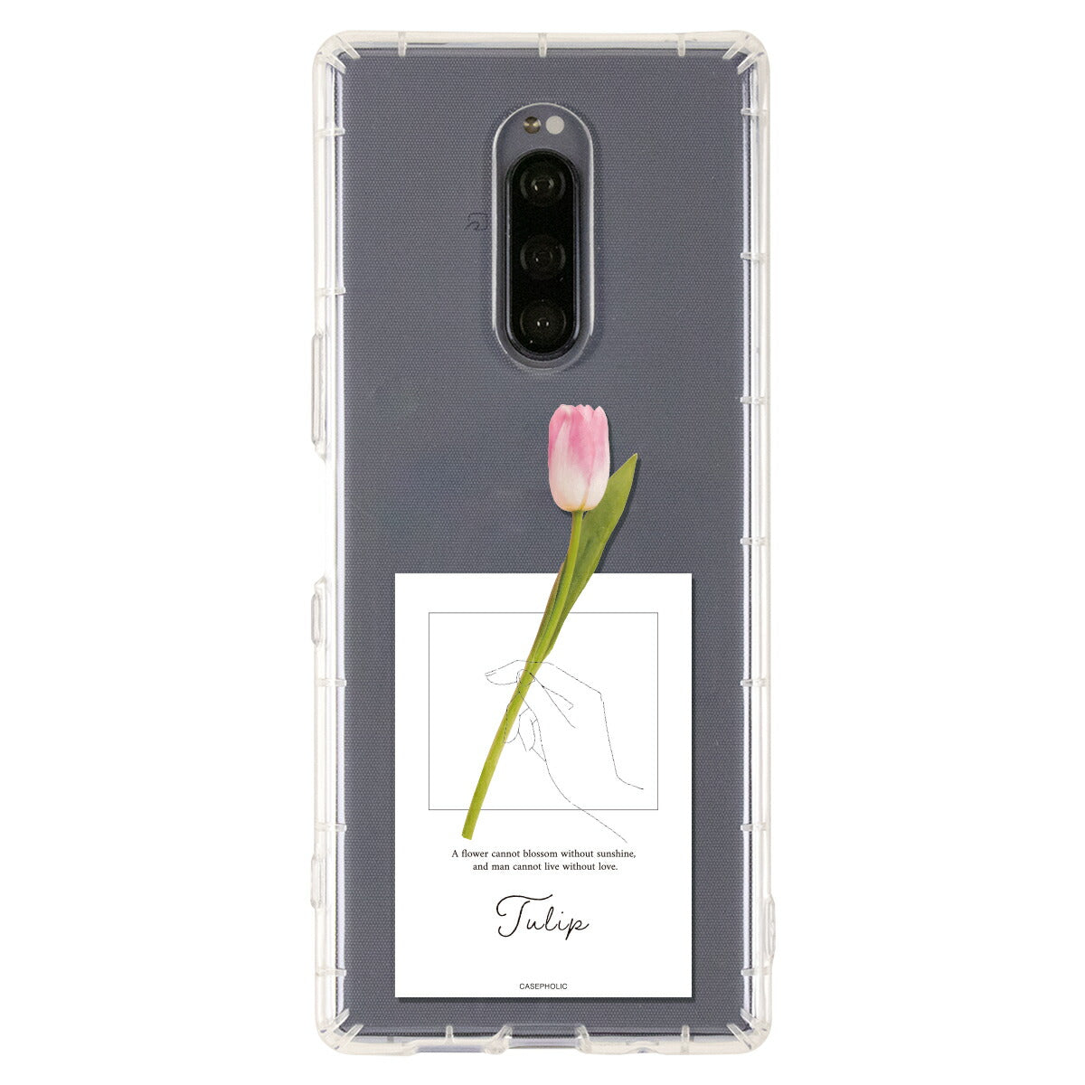 Xperia ケース 名入れ対応 一輪花デザイン