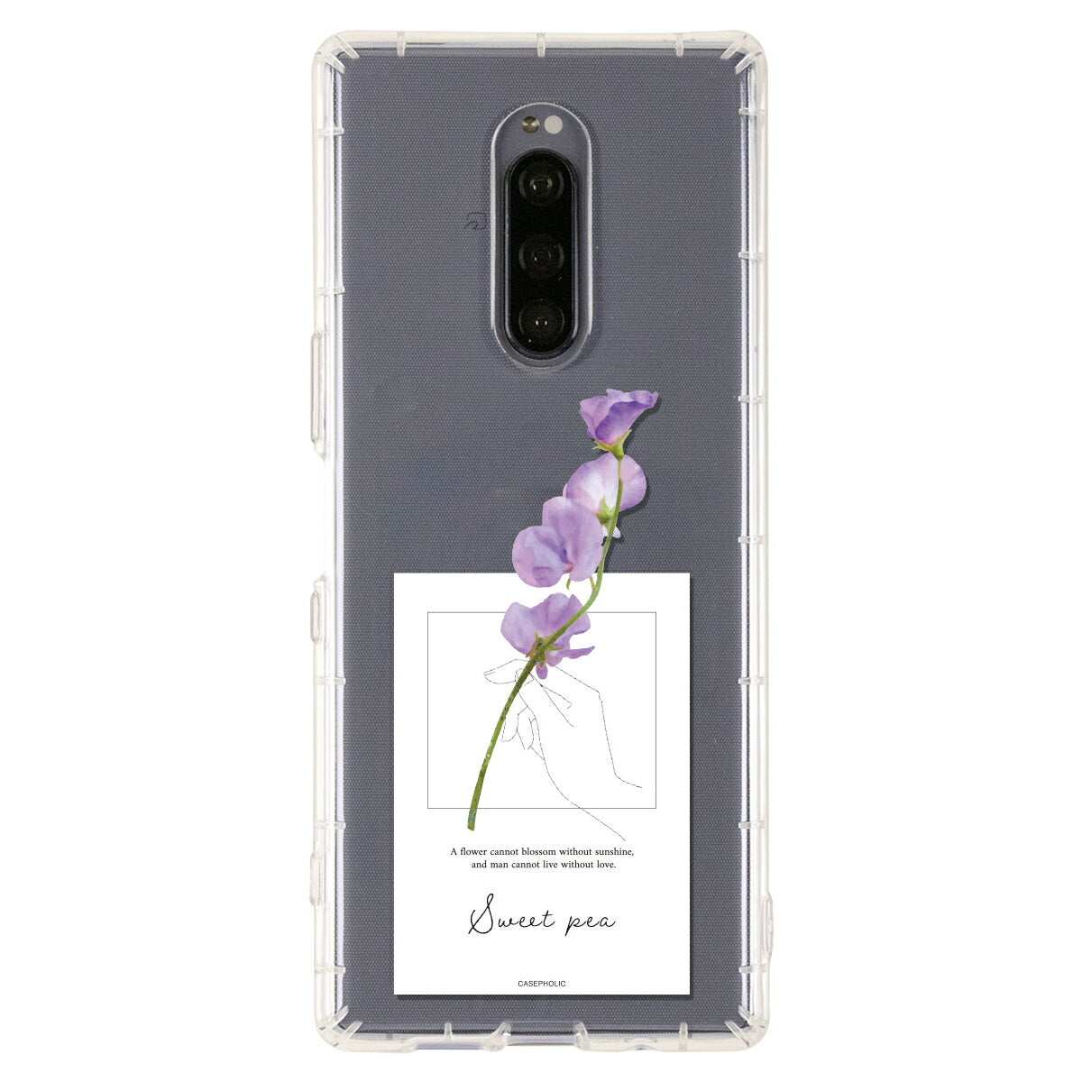 Xperia ケース 名入れ対応 一輪花デザイン