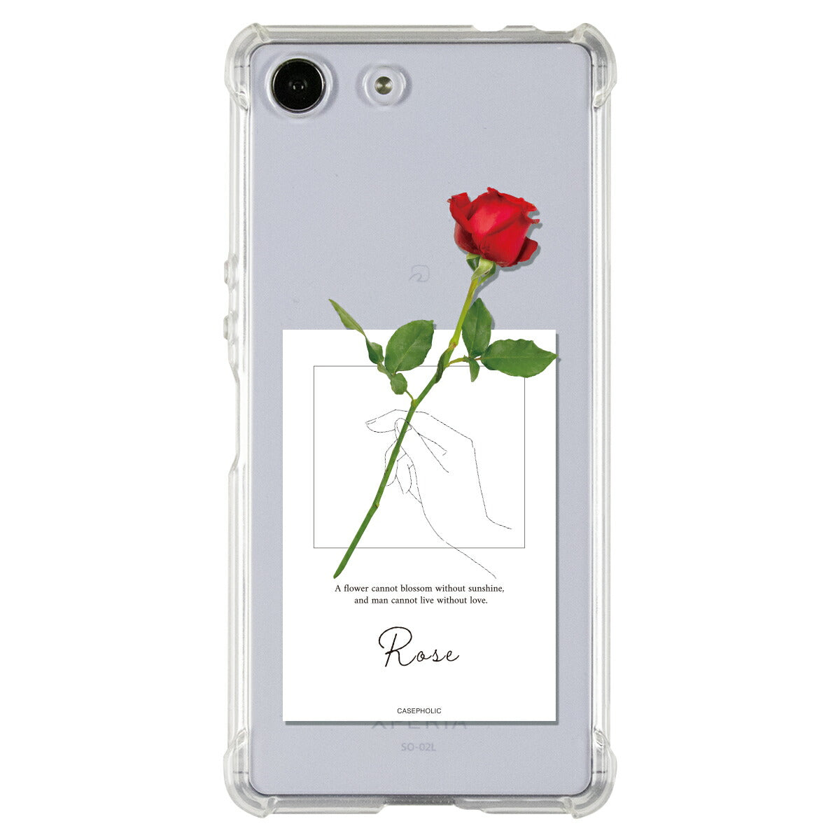 Xperia ケース 名入れ対応 一輪花デザイン