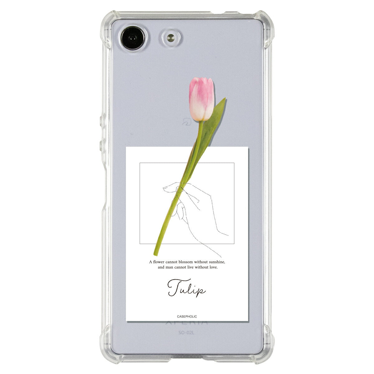 Xperia ケース 名入れ対応 一輪花デザイン