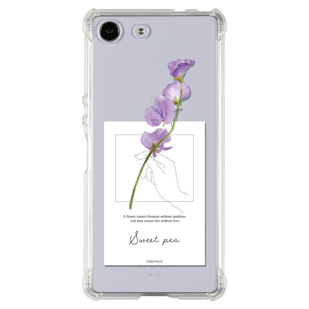 Xperia ケース 名入れ対応 一輪花デザイン