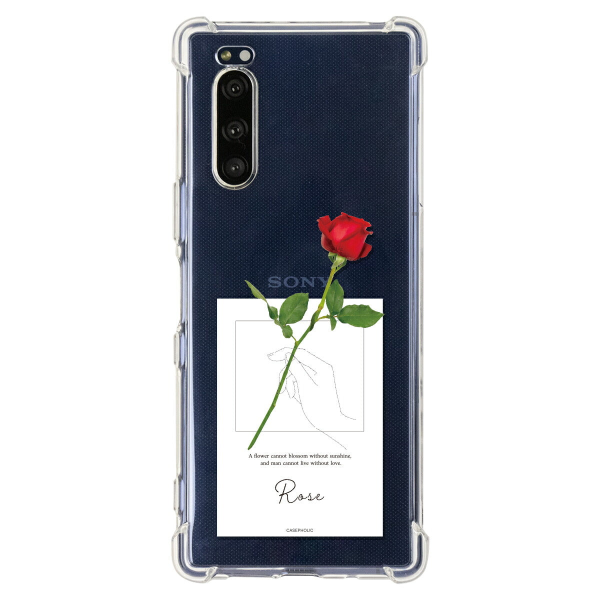 Xperia ケース 名入れ対応 一輪花デザイン