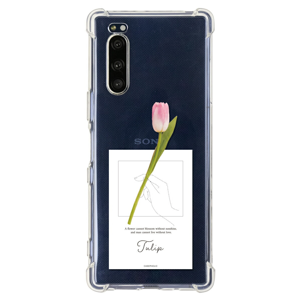 Xperia ケース 名入れ対応 一輪花デザイン