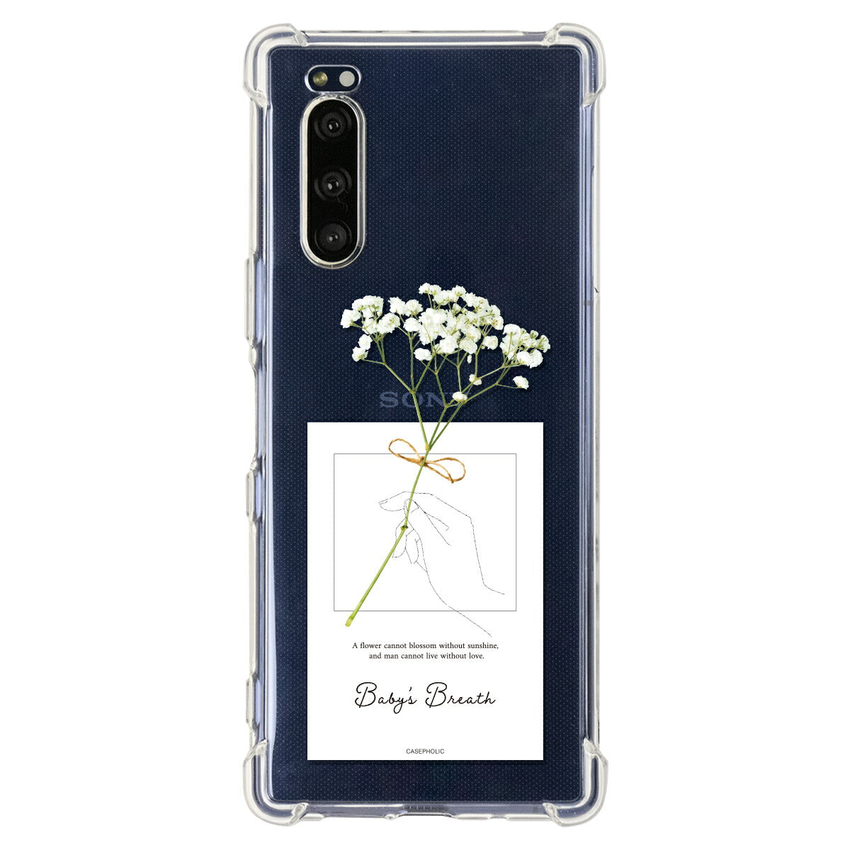 Xperia ケース 名入れ対応 一輪花デザイン