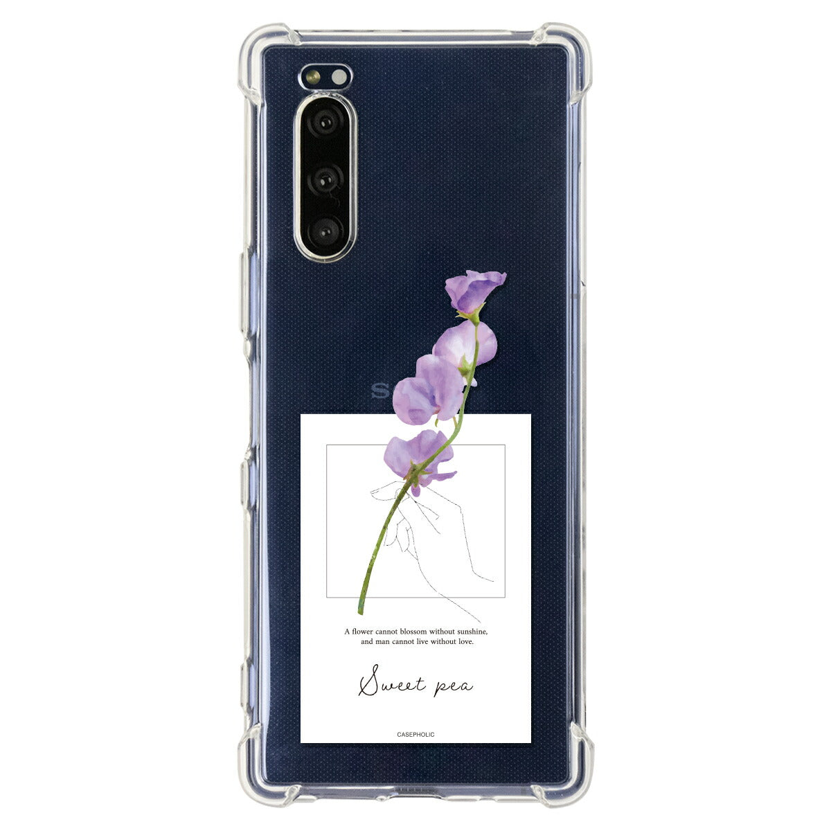 Xperia ケース 名入れ対応 一輪花デザイン